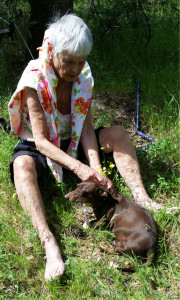 mom in meadow